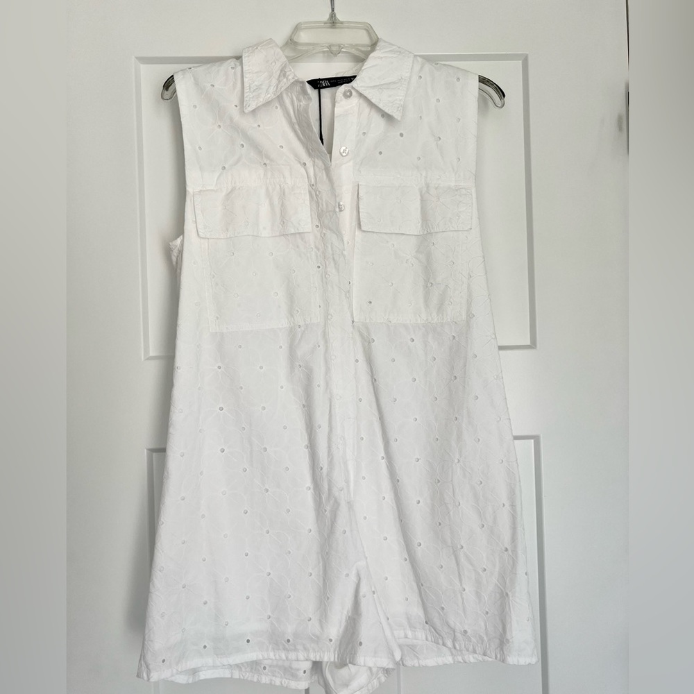 Zara white eyelet romper